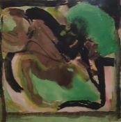 Clifford Fishwick (1923-1997) Watercolour "Bright Green Abstract", signed lower left in pencil and