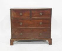 19th century mahogany chest of two short over two long drawers, to bracket feet  90.5 x 83 .5 cm