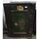 Victorian green painted cast iron safe marked 'Impregnable fire-proof chest', 49 x 69cmCondition