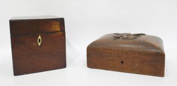 19th century flame mahogany tea caddy, the rectangular top opening to reveal removable interior,