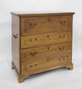19th century secretaire chest, the rectangular top with moulded edge above dentil cornicing, the top