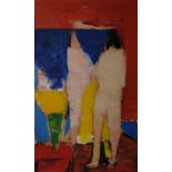 Peter Kinley (1962-1988) Oil on paper  Untitled (standing figure with mirror), circa 1962-3, 24cm