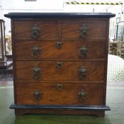 Miniature chest of two short over three long drawers together with a four sided display case (2)
