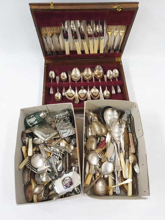 Large quantity of silver-plate and other flatware and a cased stainless steel service for six with - Image 2 of 2