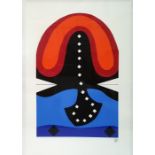 FB (20th Century) Colour print in orange, red, black and blue (ARR) Condition ReportCurrently