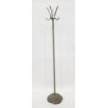 20th century hat and coat stand in grey painted metal, circular base