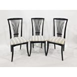 Set of six 20th century black stained dining chairs (6)