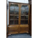 Late 19th/early 20th century mahogany bookcase with astragal glazed door enclosing shelves, two