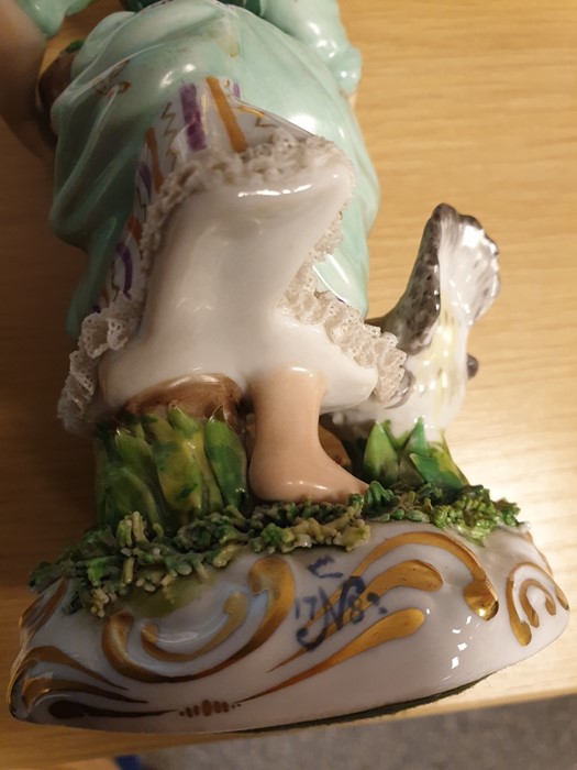 Two Lladro porcelain model birds, two underglaze blue decorated Meissen dishes (damaged), pair - Image 2 of 7