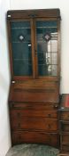 20th century oak bureau bookcase