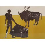 Dame Elisabeth Frink, RA (1930-1993) Lithograph in two colours  “Corrida IV 1973, Man and Bull III”,