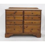 20th century pine chest of eight assorted drawers by Ducal together with a walnut chest of two short
