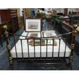 Modern tubular brass king-size bed frame