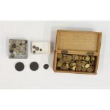 Two containers of assorted British coins to include large collection of 1d, 1/2d, bun pennies,