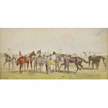 19th century  Engraving Horses in stable with figure  Two chromolithographs  Horse racing scenes (3)