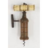 Corkscrew with bone handle and marked 'Wilmot Roberts & Co'
