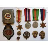 Assorted items to include 1939 - 1945 Defence Medal, 1939 -1945 Medal, The Africa Star, The 1939