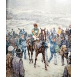 Colour print Cheltenham's winter scene, limited edition 189/750, signed in pencil in the margin,