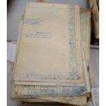 Large quantity of engineering blueprints of parts and sub-assemblies of various "Marks" of