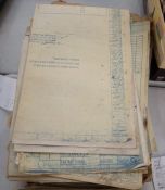 Large quantity of engineering blueprints of parts and sub-assemblies of various "Marks" of