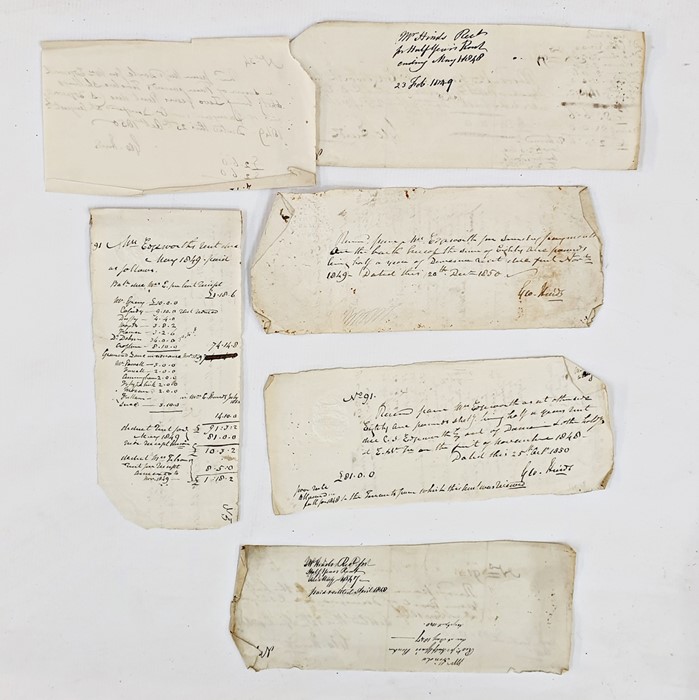 Various rent slips dated 1849 to Mrs Edgeworth (likely to be Maria's stepmother) Although Maria - Image 2 of 2