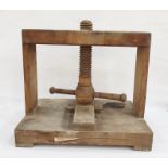 Wooden book press with large screw