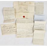 A letter from Richard Bentley (with a copy of ME's letter July 1834) with Irish seal and stamp,