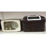 Bush 1950's bakelite-cased radio, RCA Victor bakelite-cased radio, Phillips radio and one further (