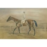 Unattributed Watercolour drawing Horse and jockey, 13.5cm x 19cm