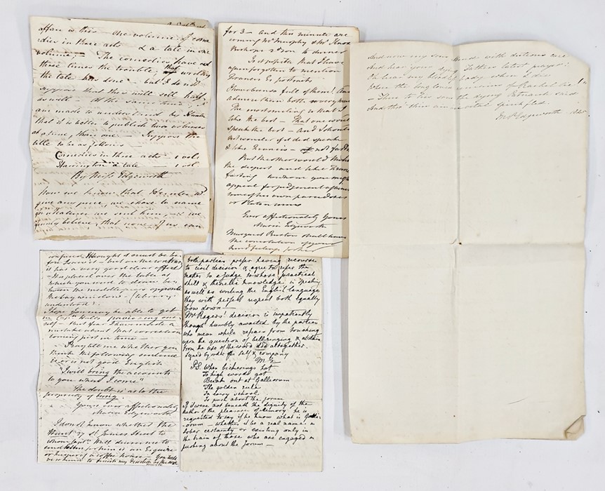 Letters from Maria Edgeworth including My Dearest Mary dated October 4th 1834 from Edgeworth's Town, - Image 2 of 5