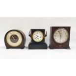 Three assorted mantel clocks to include two 20th century examples and a black slate example with