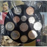 2009 brilliant uncirculated coin collection to include Kew Garden 50p coin