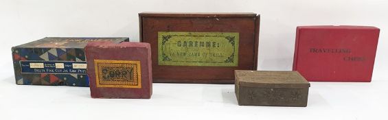 Assorted games to include Garenne, jigsaw puzzle, travel chess, etc  Condition ReportPlease see