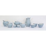 Wedgwood white and blue glazed pottery part dinner service and teaset, Summer Sky pattern,