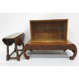 Eastern low coffee table and a teak cabinet with sliding glass doors (2)
