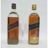 Bottle of Extra Special Old Scotch Black Label Whisky by John Walker & Sons and a bottle of