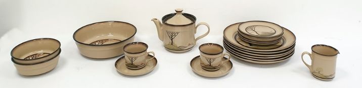 Denbyware fine stoneware handcrafted part dinner and tea set, Savoy pattern