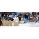 Mixed lot of ceramics to include Denby stoneware jug and teapot, bowls, plates etc (1 box plus)