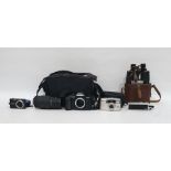 Various cameras to include a Nikon digital camera in original case, a Premium multimedia camera, a