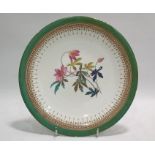 Set of nine Copeland dessert plates, each decorated with flower to central white ground field,