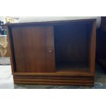 Mid century cupboard with sliding doors, 70cm x 53cm