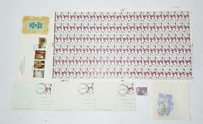 Sheet of 1966 World Cup stamps and other loose stamps, etc