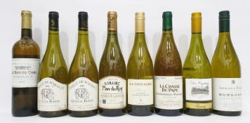 Eight mixed French white wines to include two Chateau de Marjolet 1996 Cote-du-Rhone, Justerini &