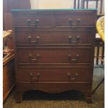 Mahogany chest of two short over three long drawers