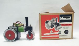 Mamod stationary steam engine in green and black tinplate, boxed Condition Reportplease see extra