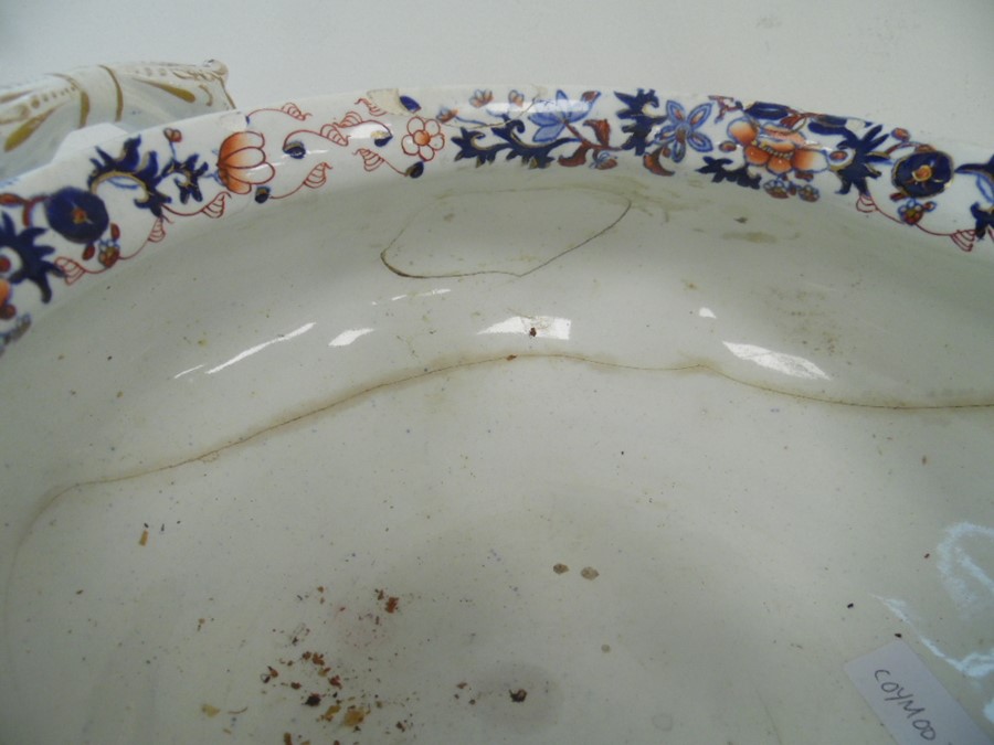 19th century Copelands late Spode earthenware soup tureen, circular two handled and footed with - Image 3 of 6