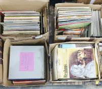 Large quantity of long playing records and 45's, mainly classical and pop