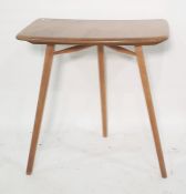 Light elm Ercol end table on beech supports