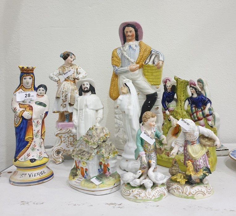 Ten assorted figures of figural groups including pair of Dresden figures of children feeding some - Image 2 of 2