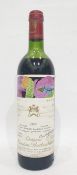 Bottle of 1975 Chateau Mouton Rothschild red wine